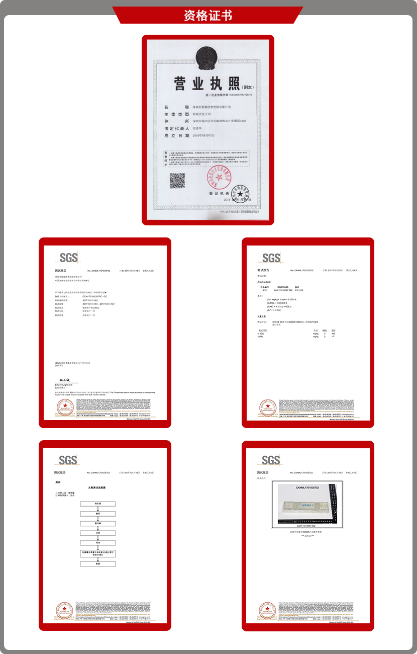 銅管填充合金營業執照和SGS環保報告